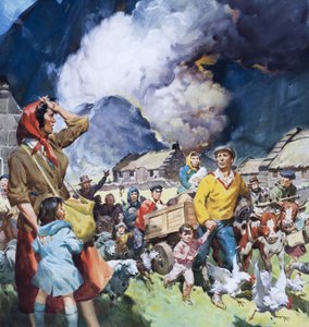 Families Leaving Natural Disaster