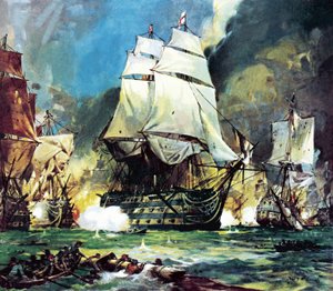 HMS Victory at the Battle of Trafalgar