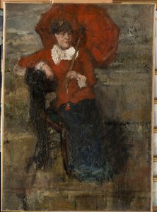 Lady with Red Parasol by James Ensor