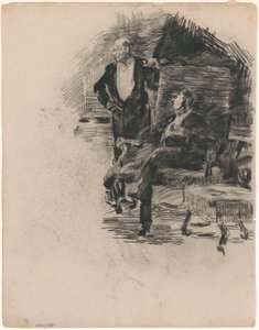 Seated and Standing Gentleman by James Ensor