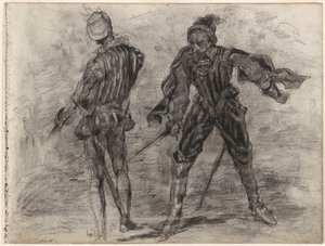 Two Spanish Noblemen with Swords (frontal view, back view) by James Ensor