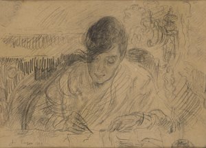 Woman Writing a Letter (Ensor’s Sister) by James Ensor