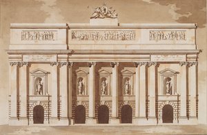 Elevation for the West Front of Parliament House, Dublin, c.1787 by James Gandon