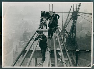 Workers Precariously Perched High Up on the Emerging Tyne Bridge in 1927