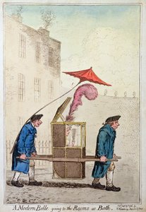 A Modern Belle going to the Rooms at Bath, published by Hannah Humphrey in 1796