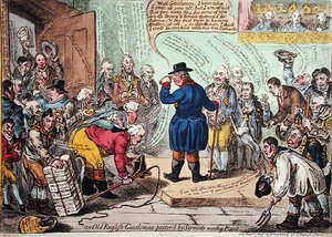 An Old English Gentleman Pestered by Servants Wanting Places