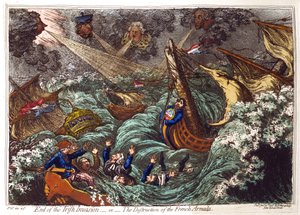 End of the Irish Invasion - or - The Destruction of the French Armada by James Gillray