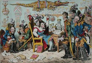 French Generals Retiring on Account of Their Health with Lepaux Presiding in the Directorial Dispensary by James Gillray