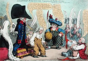 Lilliputian-Substitutes, Equipping for Public Service, published by Hannah Humphrey in 1801
