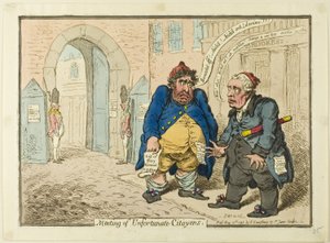 Meeting of Unfortunate Citoyen by James Gillray