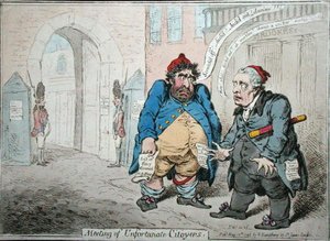Meeting of Unfortunate Citoyens, published by Hannah Humphrey in 1798 by James Gillray