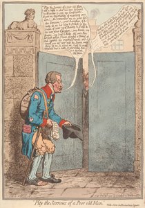 Pity the Sorrows of a Poor Old Man, Scene in Bloomsbury Square by James Gillray