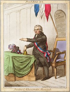 President of Municipal Administration, plate 5 from French Habits published by Hannah Humphrey in 1798