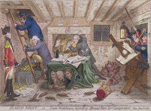 Search Night, or The State Watchmen Mistaking Honest-men for Conspirators, published by Hannah Humphrey in 1798