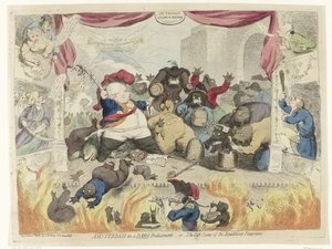 Satire on the Panic Among the Patriots After the Restoration of Stadtholder William V, 1787 by James Gillray