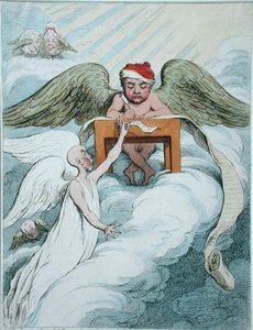 The Accusing Spirit and the Recording Angel by James Gillray