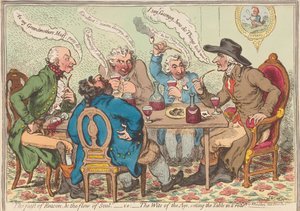 The Feast of Reason, & the Flow of Soul, - i.e.: - The Wits of the Age, Setting the Table in a Roar by James Gillray