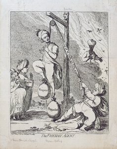 The Friendly Agent, published by S.W. Fores in 1787 by James Gillray