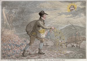 The Generae of Patriotism, or The Bloomsbury Farmer Planting Bedfordshire Wheat by James Gillray