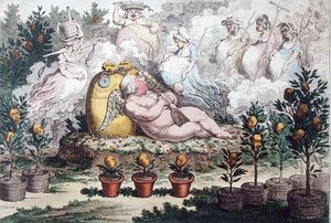 The Orangerie, or The Dutch Cupid reposing, After the Fatigues of Planting