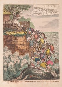 The Pigs Possessed: or the Broad bottomd Litter running headlong into the Sea of Perdition, pub. 1807 by James Gillray