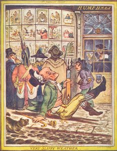 Very Slippy Weather, 1808 by James Gillray