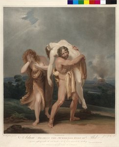 Adam Carrying the Dead Body of Abel Next to Eve
