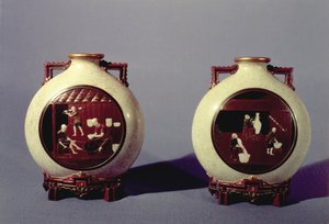 Pair of Worcester vases