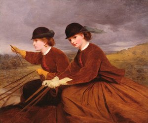 On the Downs - Two Ladies Riding Side-Saddle