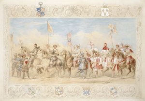Walter Little Gilmour Esq., The Black Knight and Hon. Edward Stafford Jerningham, Knight of the Swan by James Henry Nixon