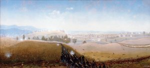 The 7th Maine advancing over bodies of Confederates in the 