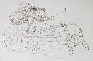Couple in a Chariot Pulled by a Horse by James Howe