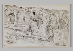Ancient tombs, Valley of Hinnom, illustration from The Life of Our Lord Jesus Christ by James Jacques Joseph Tissot