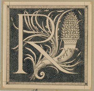 Capital Letter R, illustration from The Life of Our Lord Jesus Christ by James Jacques Joseph Tissot