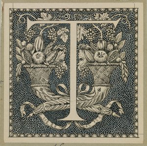 Capital Letter T, illustration from The Life of Our Lord Jesus Christ by James Jacques Joseph Tissot