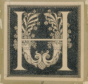 Capital Letter H, illustration from The Life of Our Lord Jesus Christ by James Jacques Joseph Tissot