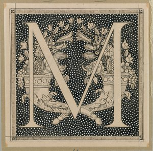 Capital Letter M, illustration from The Life of Our Lord Jesus Christ by James Jacques Joseph Tissot