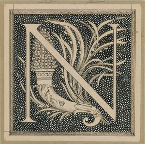 Capital Letter N, illustration from The Life of Our Lord Jesus Christ by James Jacques Joseph Tissot