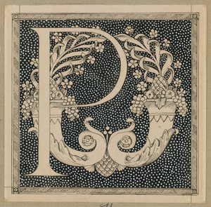 Capital Letter P, illustration from The Life of Our Lord Jesus Christ by James Jacques Joseph Tissot