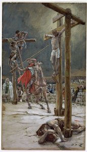 One of the Soldiers with a Spear Pierced His Side, illustration for The Life of Christ