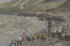 Saint John the Baptist sees Jesus from Afar, illustration from The Life of Our Lord Jesus Christ by James Jacques Joseph Tissot
