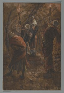 The Chasm in the Rock in the Cave Beneath Calvary, illustration from The Life of Our Lord Jesus Christ by James Jacques Joseph Tissot