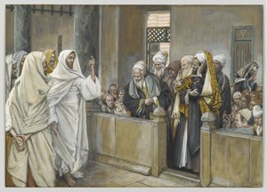 The Chief Priests Ask Jesus by What Right Does He Act in This Way, illustration from The Life of Our Lord Jesus Christ