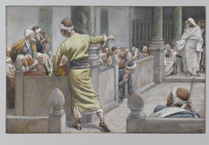 The Healed Blind Man Tells His Story to the Jews, illustration from The Life of Our Lord Jesus Christ