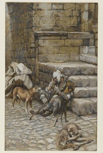 The Poor Lazarus at the Rich Mans Door, illustration from The Life of Our Lord Jesus Christ by James Jacques Joseph Tissot