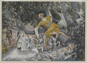 Zaccheus in the Sycamore Awaiting the Passage of Jesus, illustration from The Life of Our Lord Jesus Christ by James Jacques Joseph Tissot