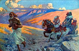 Elijah Runs Before the Chariot of Ahab by James Jacques Joseph after Tissot