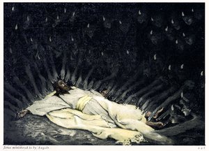 Jesus Ministered to by Angels by James Jacques Joseph after Tissot