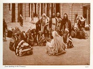 Jesus Speaking in the Treasury by James Jacques Joseph after Tissot