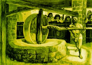 Samson Turns the Mill in Prison by James Jacques Joseph after Tissot